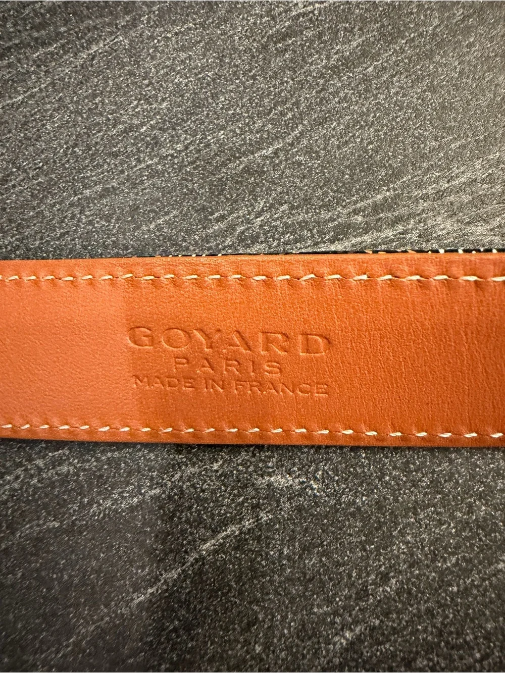 Goyard Leather Belt in Cognac Brown